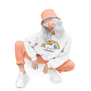 Women Funny Unicorn Cat Rainbow Crew Sweatshirt Pullover