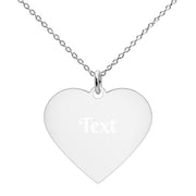 Engraved Silver Heart Necklace